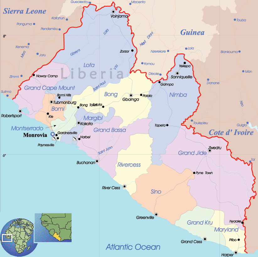 liberia politique carte